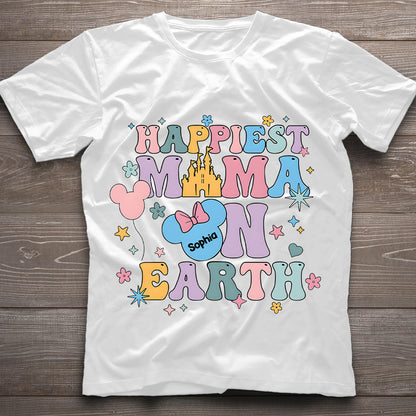 Happiest Mom On Earth - Personalized Mouse T-shirt And Hoodie