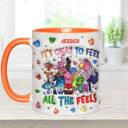 It's Ok To Feel All The Feels - Personalized Accent Mug