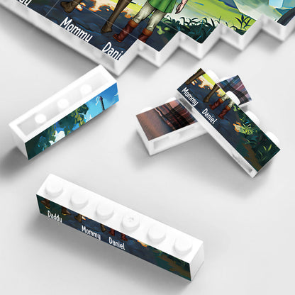 Best Dad Ever - Personalized The Hero's Legend One-sided Horizontal Rectangle Building Brick Blocks
