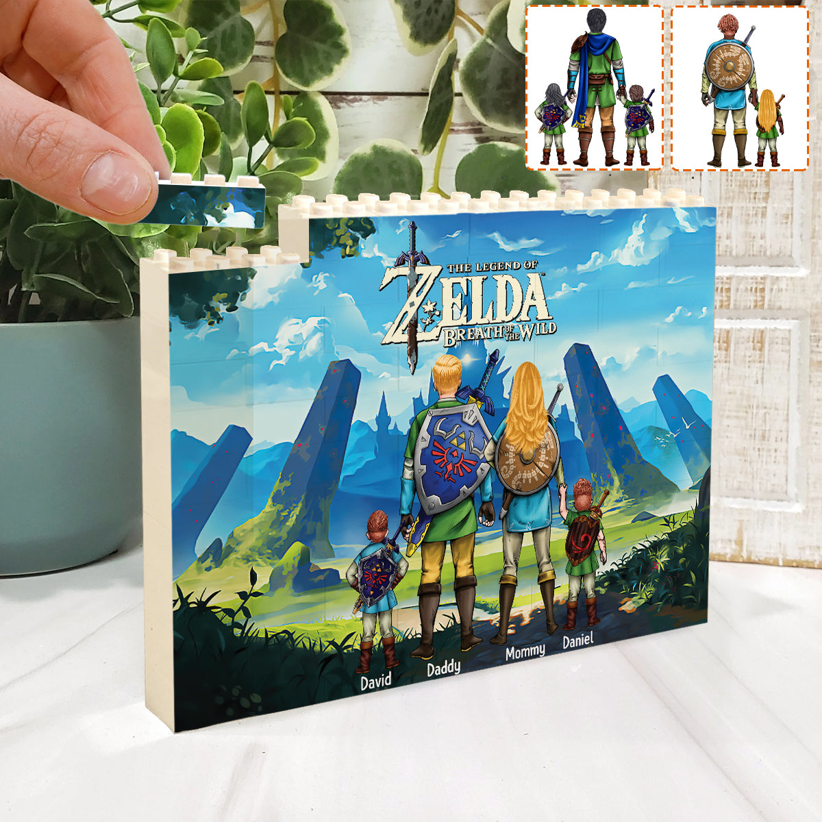 Best Dad Ever - Personalized The Hero's Legend One-sided Horizontal Rectangle Building Brick Blocks
