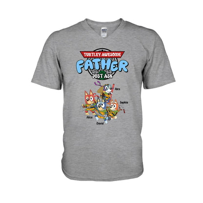 Turtle Awesome Father - Personalized Father T-shirt And Hoodie