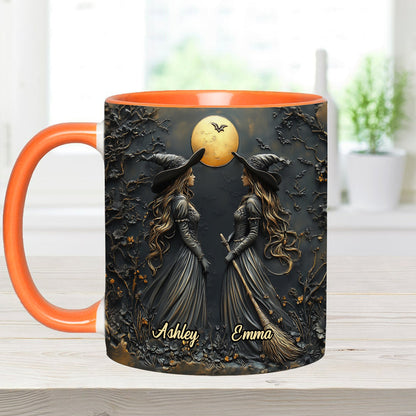 Witches By Nature Bitches By Choice - Personalized Bestie Accent Mug