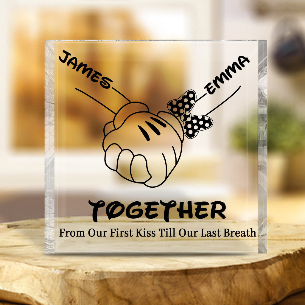 From Our First Kiss Till Our Last Breath - Personalized Mouse Custom Shaped Acrylic Plaque