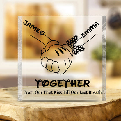 From Our First Kiss Till Our Last Breath - Personalized Mouse Custom Shaped Acrylic Plaque