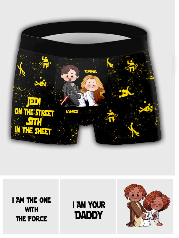 Jedi In The Street Sith In The Sheet - Personalized The Force Men’s Boxer Briefs
