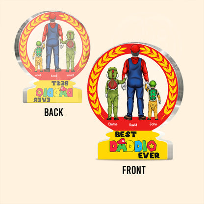 Best Daddio Mario Trophies Any Title - Personalized Super Plumber Custom Shaped Acrylic Plaque