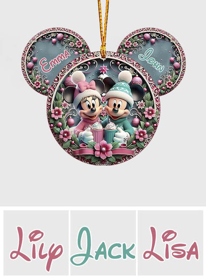 Christmas Mouse Couple - Personalized Mouse Ornament