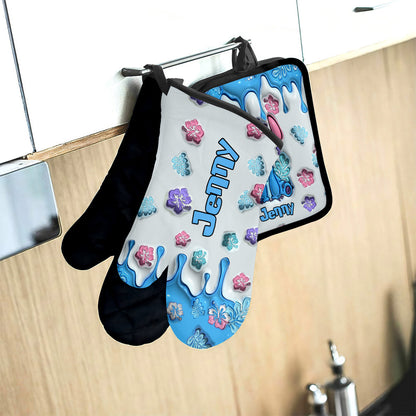 Ohana Means Family - Personalized Ohana Oven Mitts & Pot Holder Set