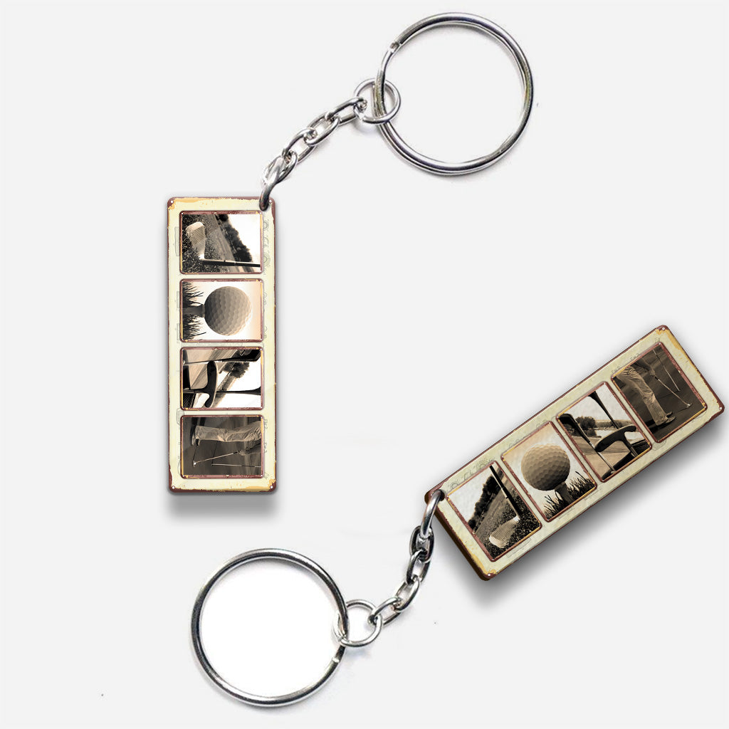 Vintage Golf Custom Name - Personalized Golf Keychain