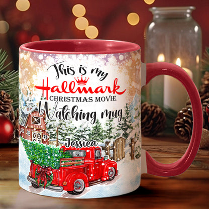 Christmas Movie Watching Mug - Personalized Accent Mug