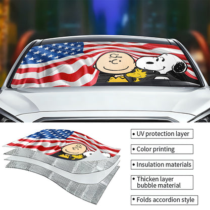 Best Friends U.S Flag - Car Sunshade