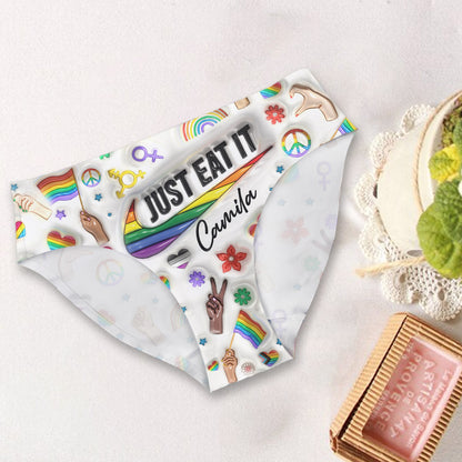 Just Eat - Personalized LGBT Support Women's Briefs