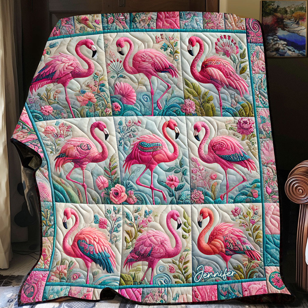 Beautiful Flamingo - Personalized Flamingo Quilt