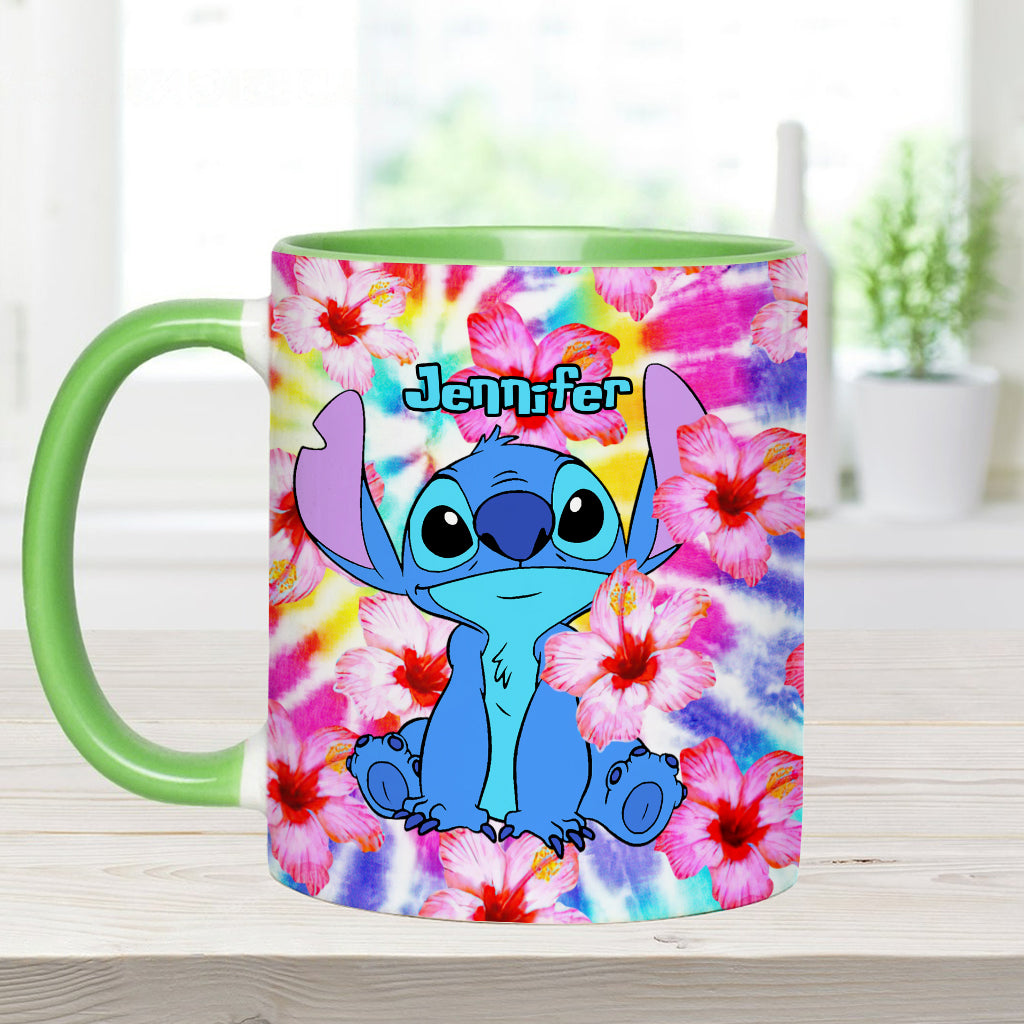 Tie Dye Ohana - Personalized Ohana Accent Mug