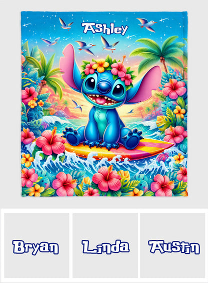 Blue Summer Hawaii - Personalized Ohana Blanket