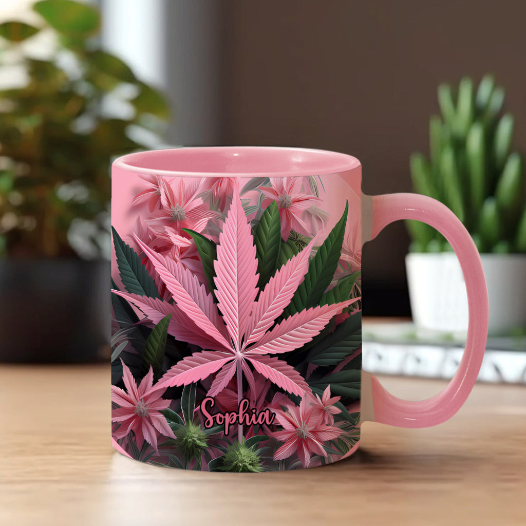 Pink Stoner Chick - Personalized Weed Accent Mug