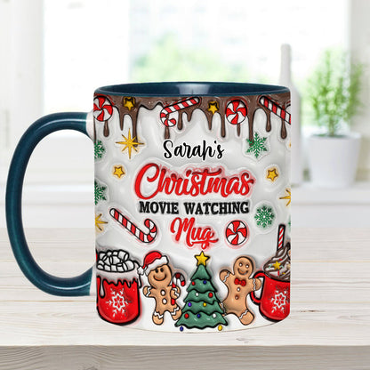 Christmas Movie Watching Mug - Personalized Accent Mug