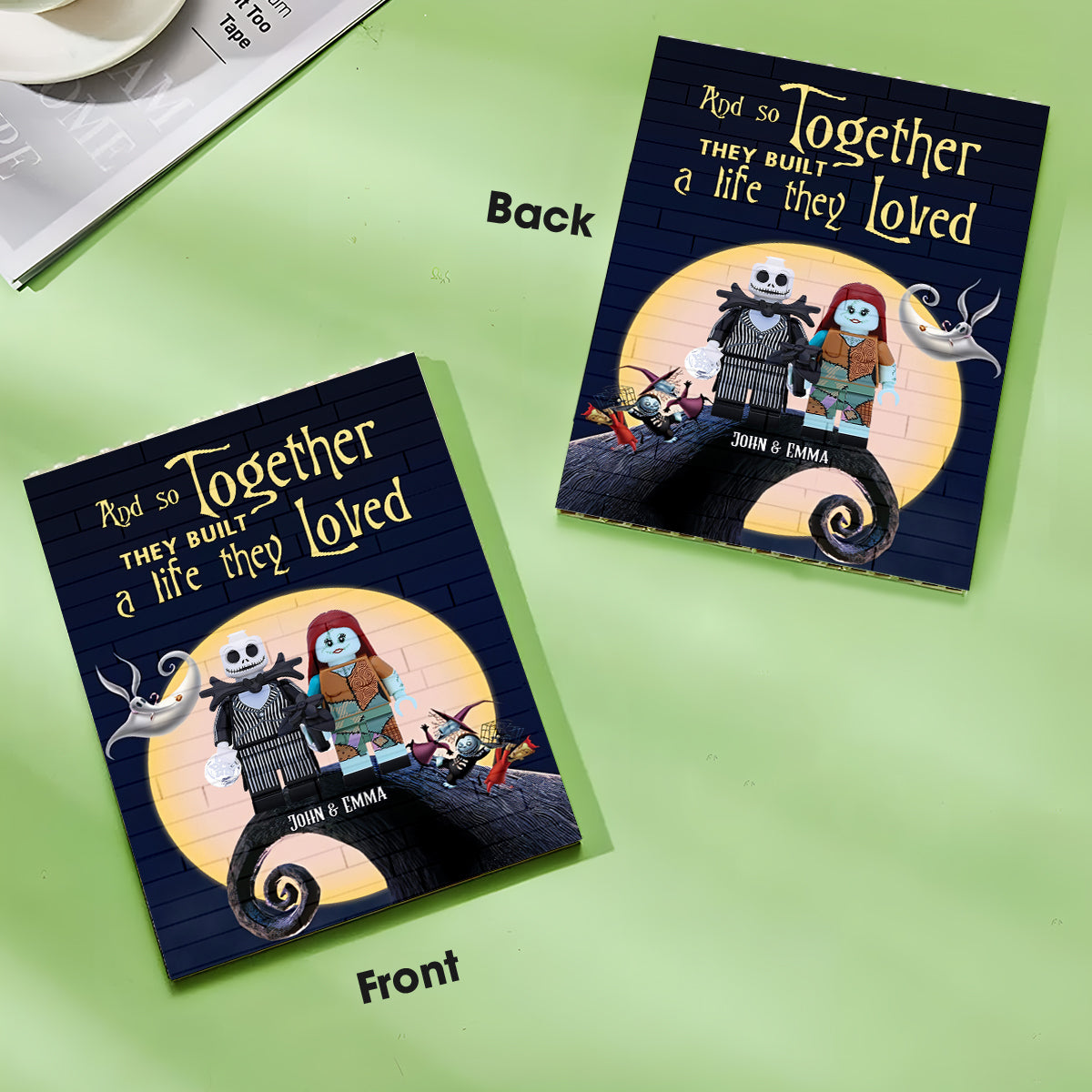 And So Toghether We Built The Life We Loved - Personalized Nightmare Vertical Rectangle Building Brick Blocks Printed On Both Sides