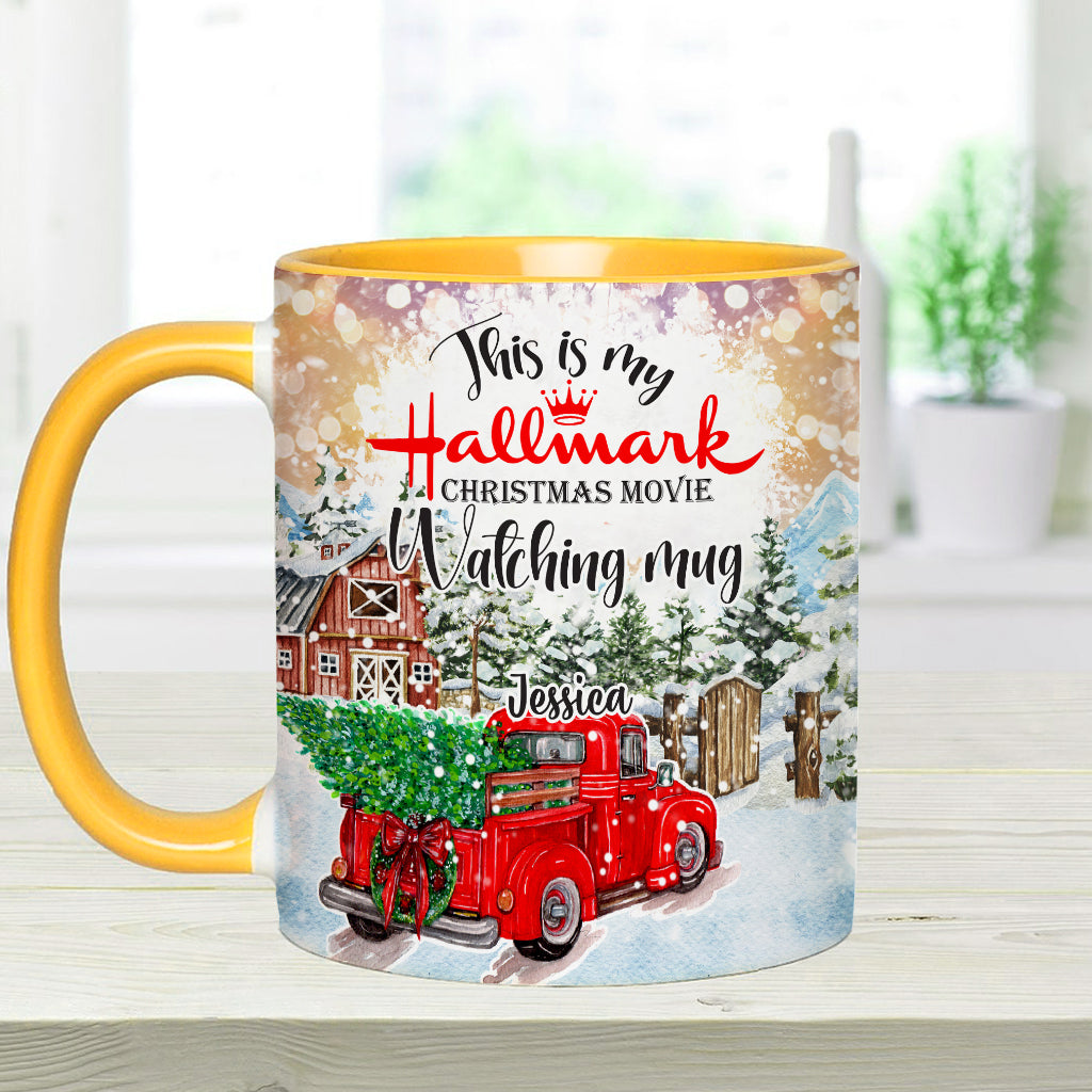 Christmas Movie Watching Mug - Personalized Accent Mug