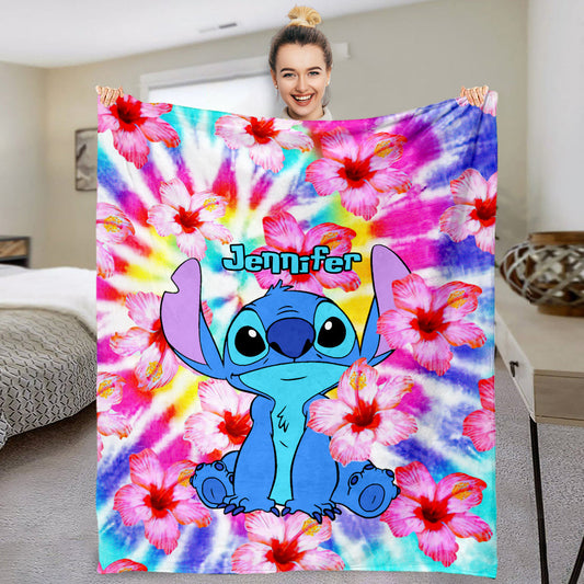 Stich Tie Dye - Personalized Ohana Blanket