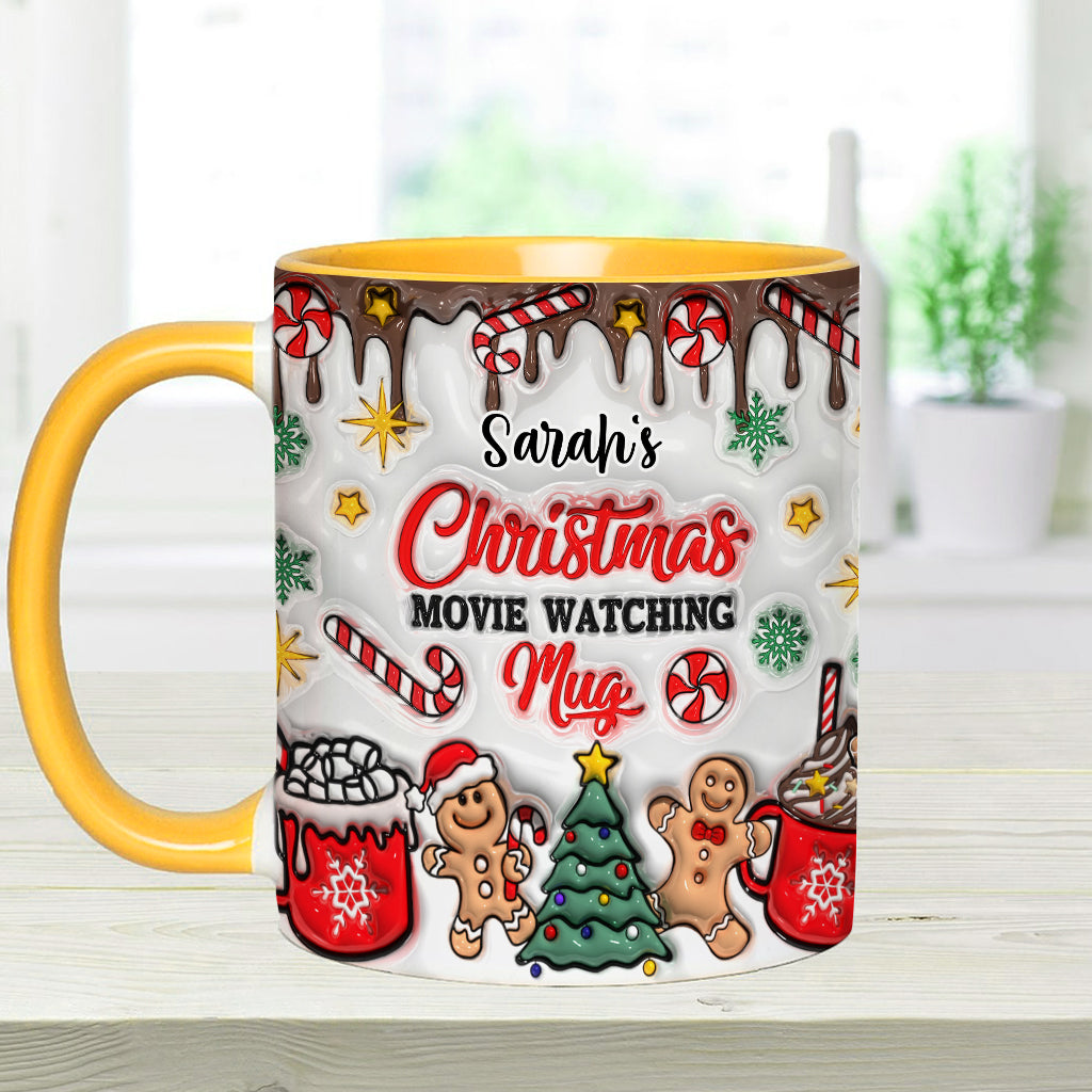 Christmas Movie Watching Mug - Personalized Accent Mug