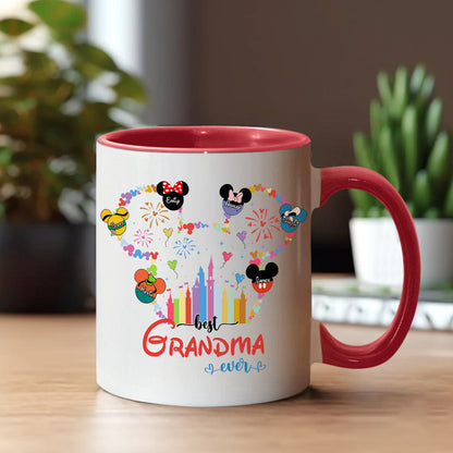 Best Grandma Mom Ever - Personalized Mouse Accent Mug