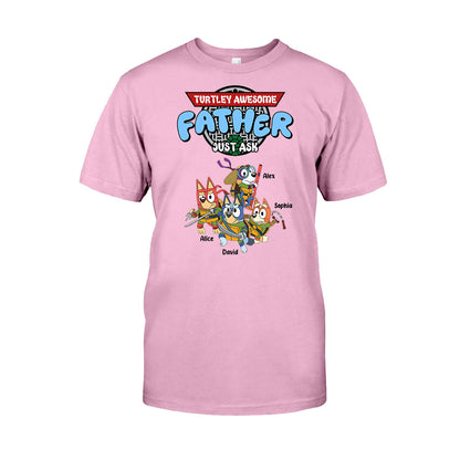 Turtle Awesome Father - Personalized Father T-shirt And Hoodie
