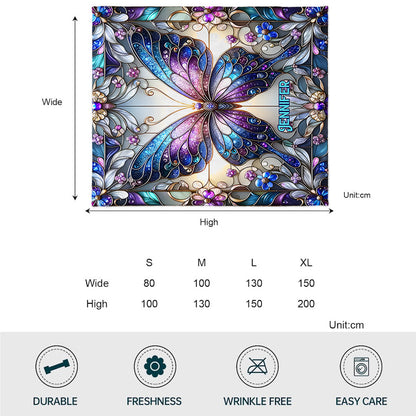 Beautiful Butterfly - Personalized Butterfly Blanket