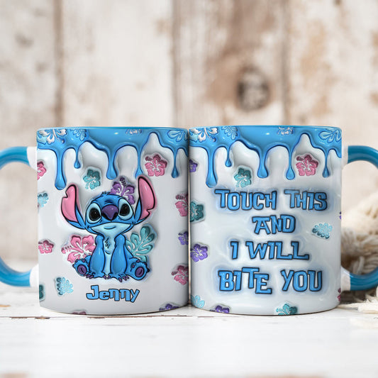 Touch Me And I Will Bite - Personalized Ohana Accent Mug