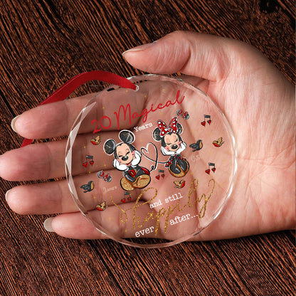 Magical Love - Personalized Mouse Round Shaped Glass Ornament
