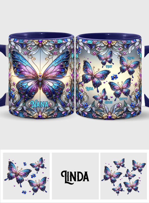Grandma Butterfly - Personalized Grandma Accent Mug