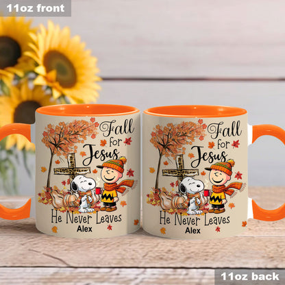 Fall For Jesus - Personalized Accent Mug