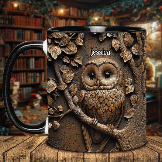 Stunning Owl - Personalized Owl Accent Mug