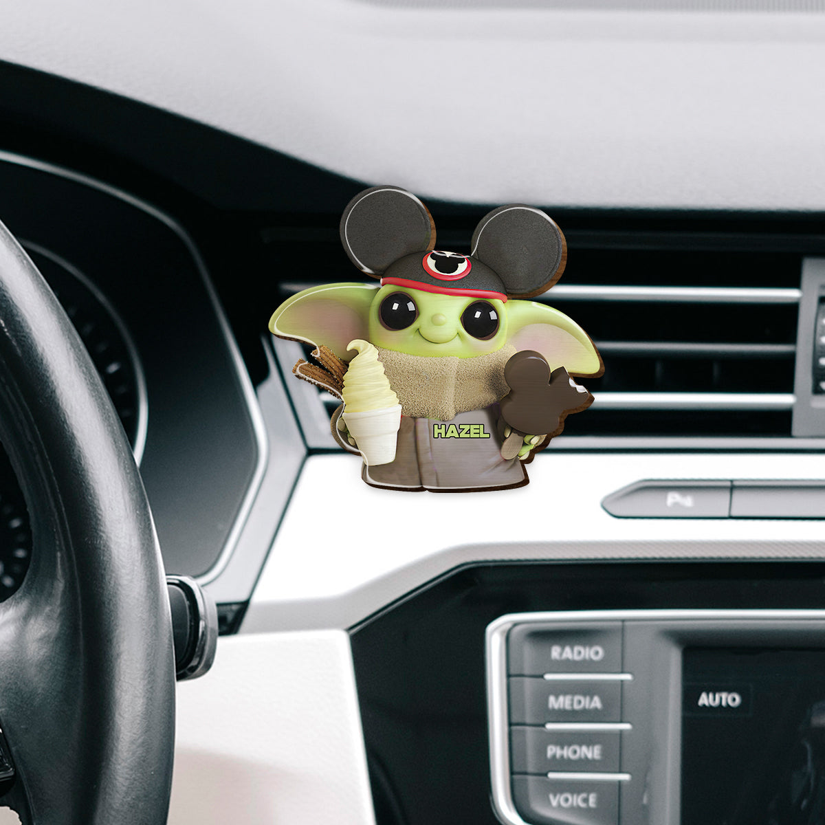 Baby Master Super Cute - Personalized The Force Shaped Car Visor Clip