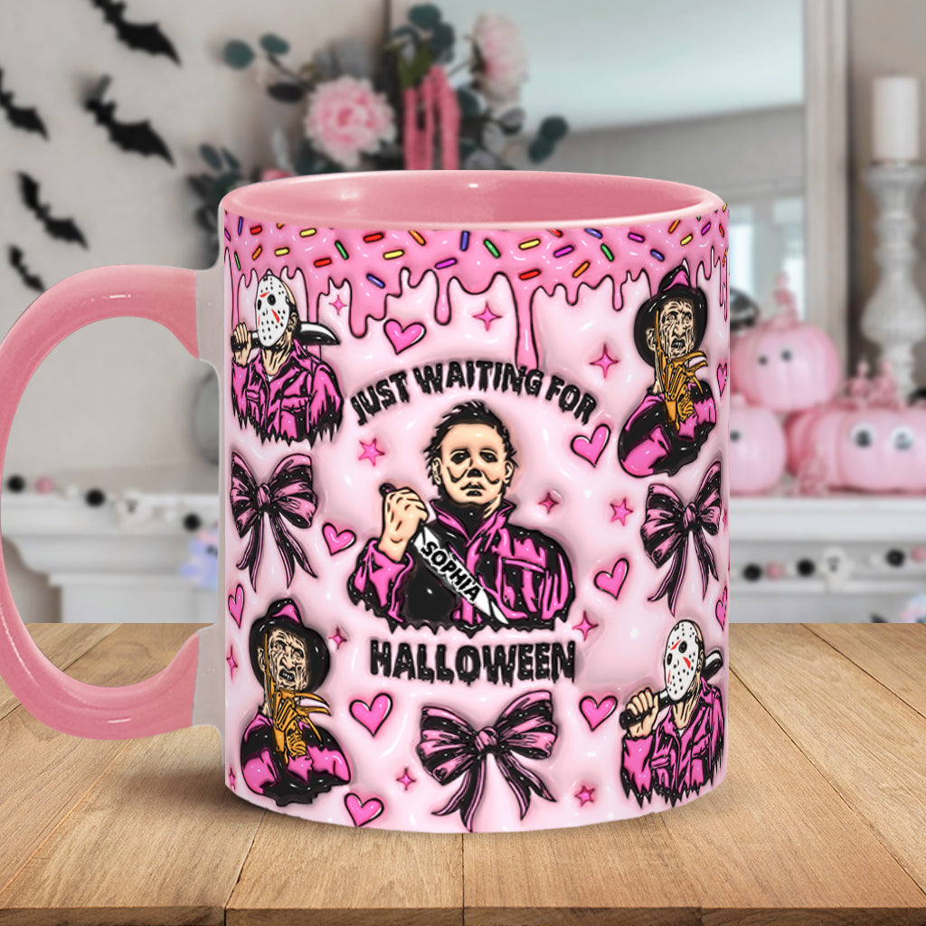 Just Waiting For The Halloween - Personalized Accent Mug