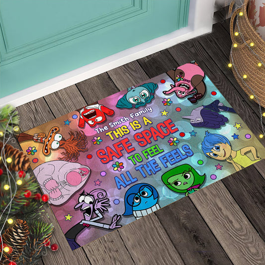 This Is A Safe Space To Feel All The Feels - Personalized Doormat