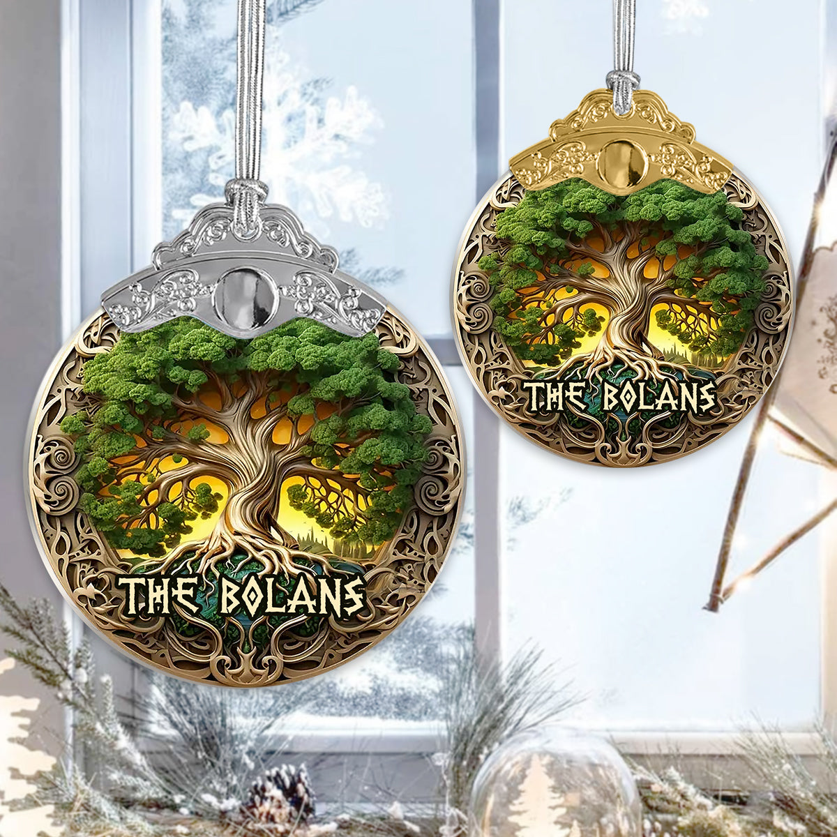 Tree Of Life Scandinavian Mythology Rustic Style - Personalized Irish Vintage Ornament