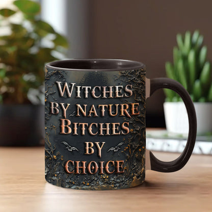 Witches By Nature Bitches By Choice - Personalized Bestie Accent Mug