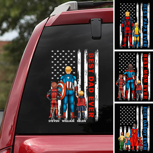 Best Dad Ever - Personalized Father Decal Full