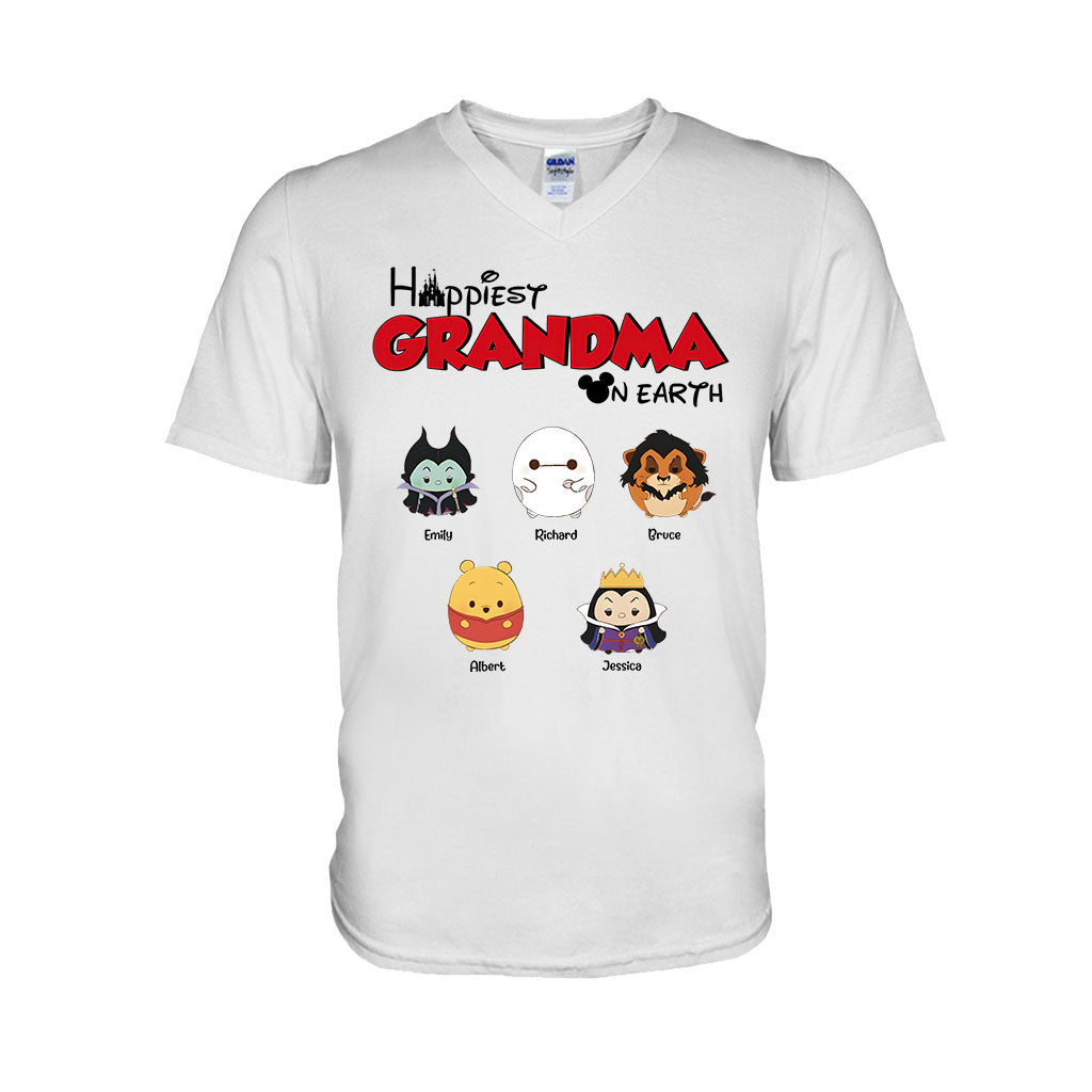 Happiest Grandma On Earth - Personalized Grandma T-shirt And Hoodie
