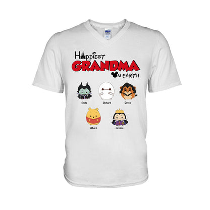 Happiest Grandma On Earth - Personalized Grandma T-shirt And Hoodie