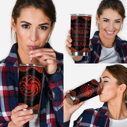Dragon Rider - Personalized Thrones Game Tumbler
