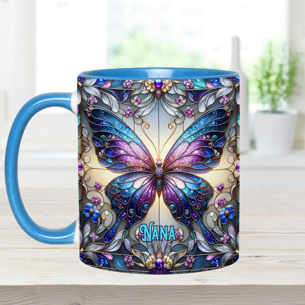 Grandma Butterfly - Personalized Grandma Accent Mug