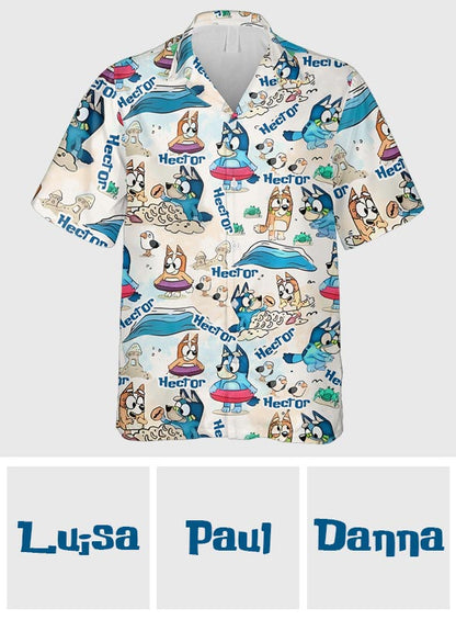 Cool Blue Dog - Personalized Sea Lover Hawaiian Shirt