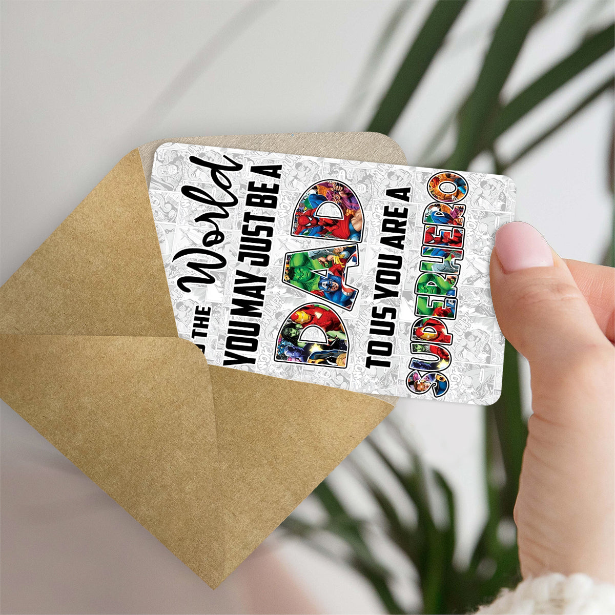Best Super Dad Ever - Personalized Father Wallet Insert Card