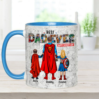 Best Super Dad Ever - Personalized Father Accent Mug