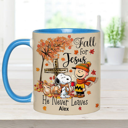 Fall For Jesus - Personalized Accent Mug