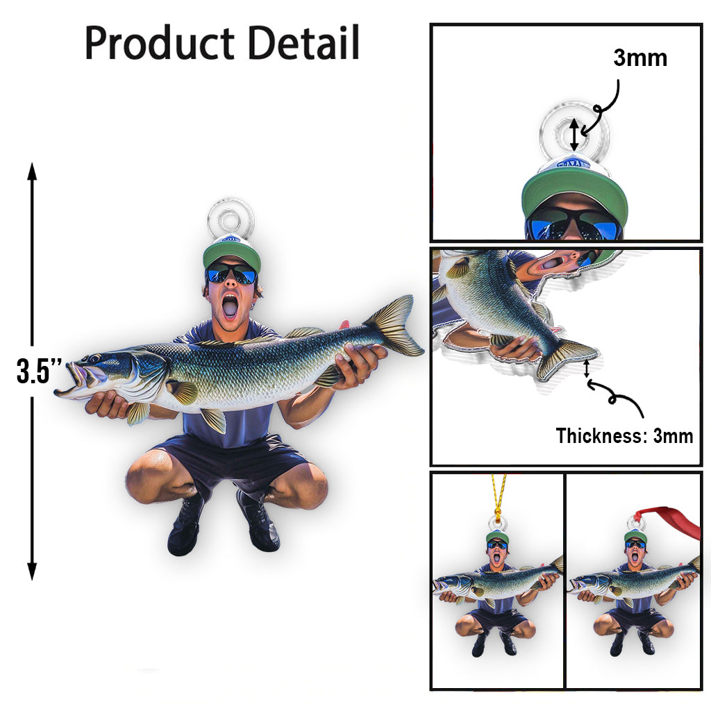 Fishing This Xmas - Personalized Fishing Custom Shaped Ornament