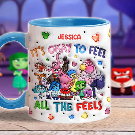 It's Ok To Feel All The Feels - Personalized Accent Mug