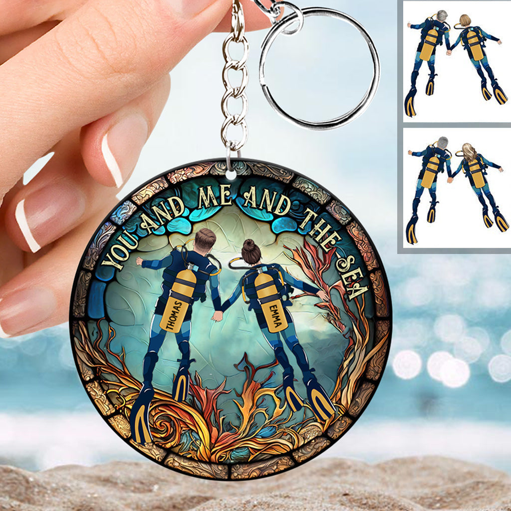 You & Me And The Sea - Personalized Scuba Diving Keychain
